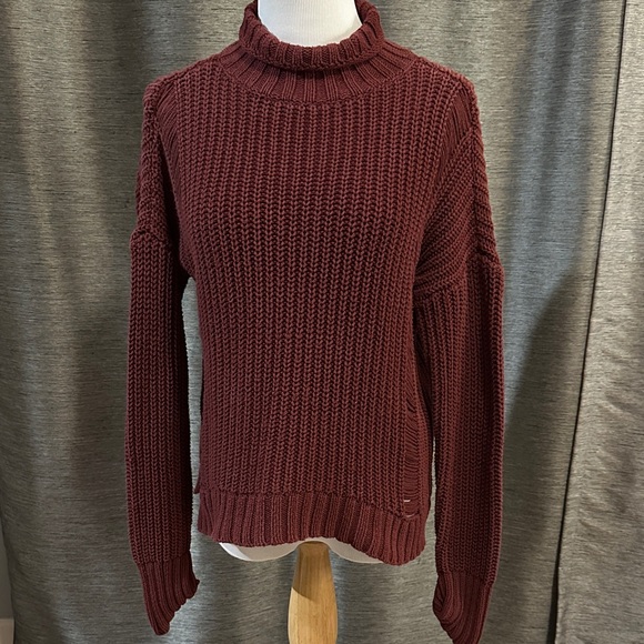 Express Sweaters - Express Maroon Turtleneck Sweater